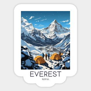 A Pop Art Travel Print of Mount Everest - Nepal Sticker